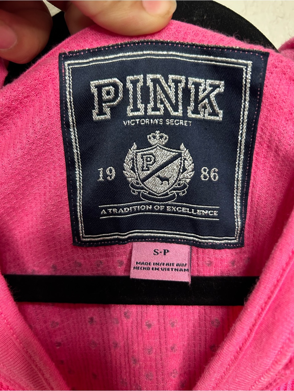 PINK Victoria’s Secret Y2K Thermal Hoodie Top size S - Picture 5 of 12